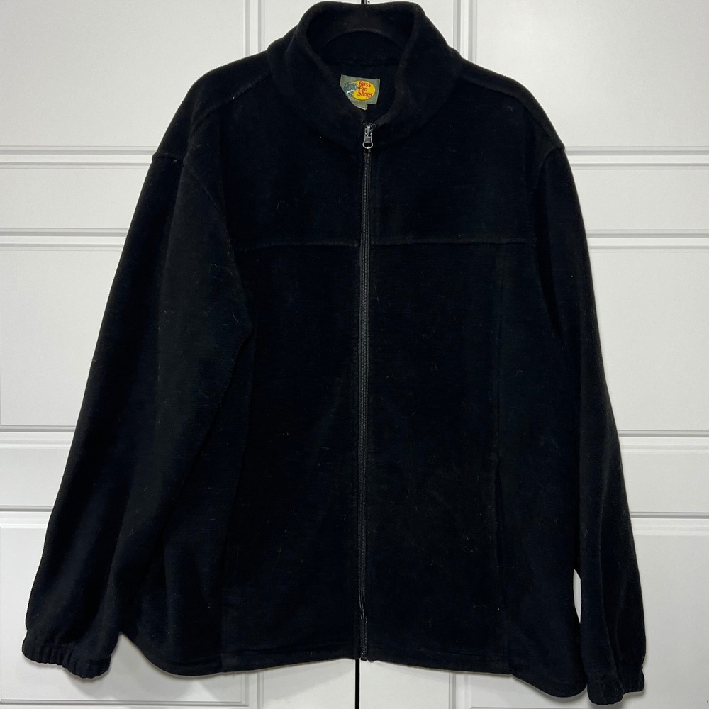 Bass Pro Shops Mens Fleece‎ Jacket Full Zip Black Outerwear XL